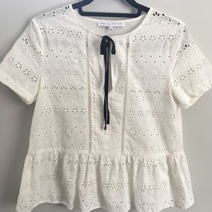 English Factory Short Sleeve White Blouse